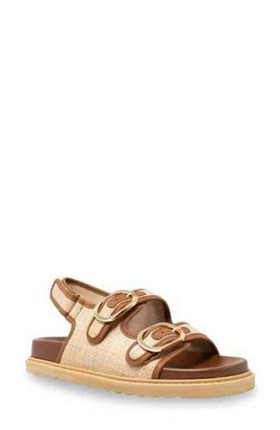 Chase & Chloe Chase And Chloe Arizona Slingback Sandal In Tan Woven