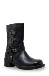 Chase & Chloe Chase And Chloe Ashton Buckle Riding Boot In Black