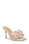 Chase & Chloe Chase And Chloe Beaded Cluster Clear Sandal