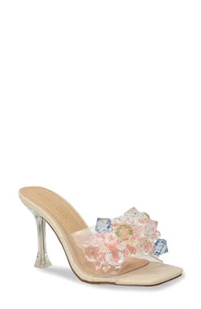Chase & Chloe Chase And Chloe Beaded Cluster Clear Sandal