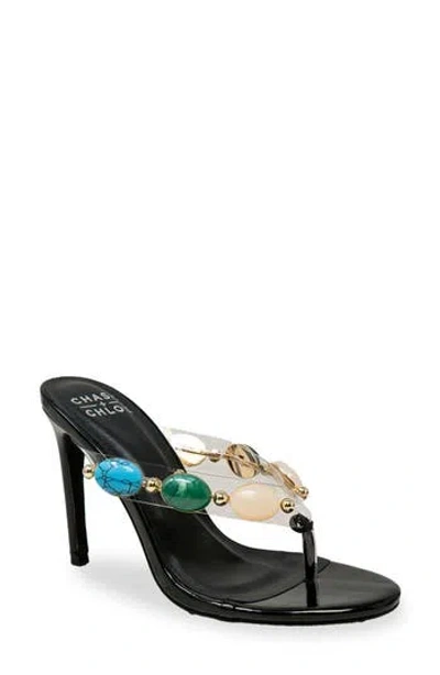Chase & Chloe Chase And Chloe Beaded Strap Sandal In Multi