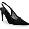 Chase & Chloe Chase And Chloe Bethany Floral Lace Slingback Pump In Black