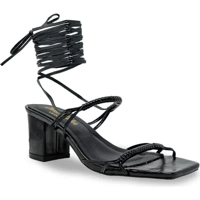 Chase & Chloe Chase And Chloe Block Heel Ankle Tie Sandal