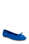 Chase & Chloe Chase And Chloe Bow Ballet Flat In Blue
