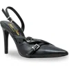 Chase & Chloe Chase And Chloe Buckle Bands Slingback Pump In Black
