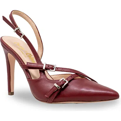 Chase & Chloe Chase And Chloe Buckle Bands Slingback Pump In Red