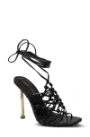 Chase & Chloe Chase And Chloe Caged Ankle Tie Sandal