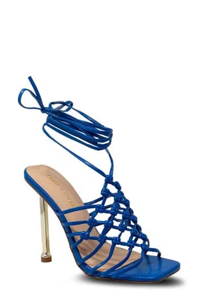 Chase & Chloe Chase And Chloe Caged Ankle Tie Sandal