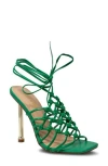 Chase & Chloe Chase And Chloe Caged Ankle Tie Sandal