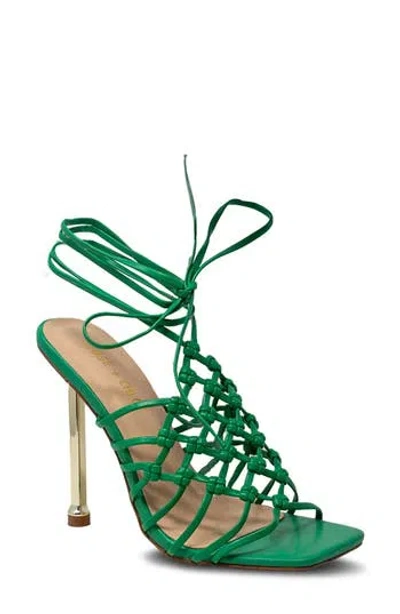 Chase & Chloe Chase And Chloe Caged Ankle Tie Sandal