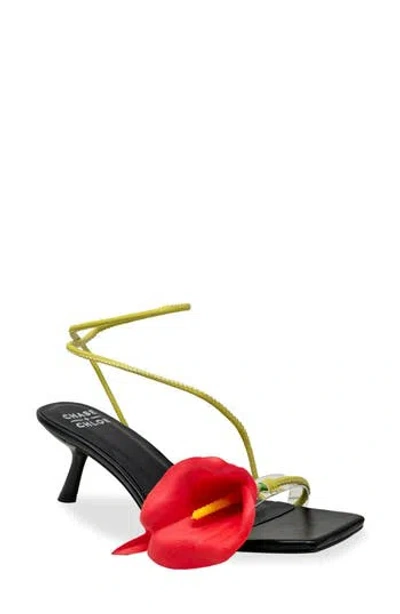 Chase & Chloe Chase And Chloe Calla Lily Sandal In Black