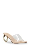 Chase & Chloe Chase And Chloe Chain Link Statement Heel Sandal In Clear Beige