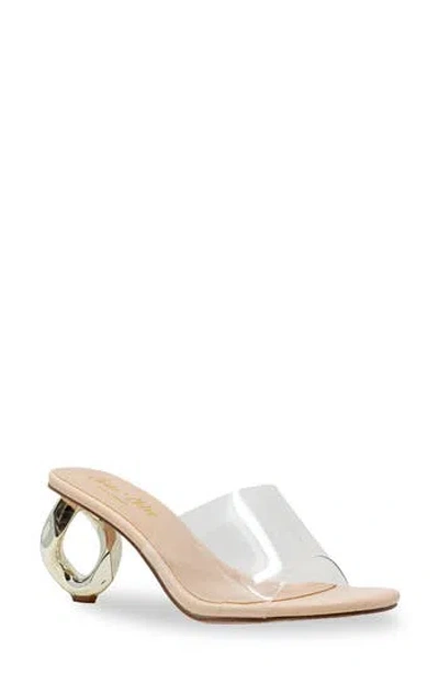 Chase & Chloe Chase And Chloe Chain Link Statement Heel Sandal In Clear Beige