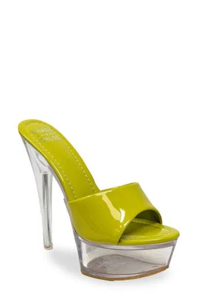 Chase & Chloe Chase And Chloe  Clear Platform Mule Sandal In Pistachio Green