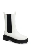 Chase & Chloe Chase And Chloe  Tall Lug Sole Chelsea Boot In White