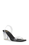 Chase & Chloe Chase And Chloe Chase Slingback Lucite Block Heel Sandal In Black
