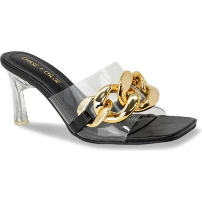 Chase & Chloe Chase And Chloe Chunky Chain Clear Sandal