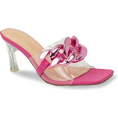 Chase & Chloe Chase And Chloe Chunky Chain Clear Sandal