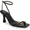 Chase & Chloe Chase And Chloe Cielle Ankle Strap Sandal In Black