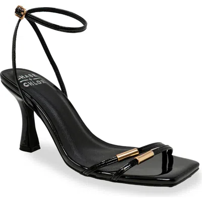 Chase & Chloe Chase And Chloe Cielle Ankle Strap Sandal In Black