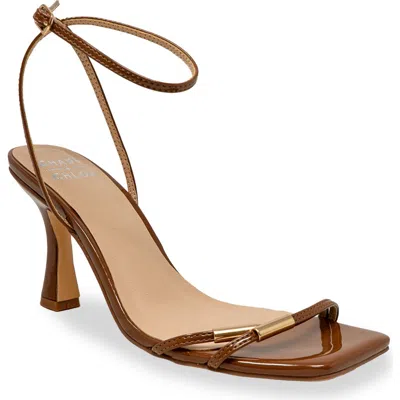 Chase & Chloe Chase And Chloe Cielle Ankle Strap Sandal In Brown