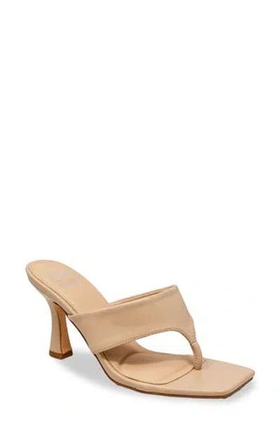 Chase & Chloe Chase And Chloe Cielle Thong Strap Flared Heel Sandal In Neutral