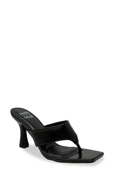 Chase & Chloe Chase And Chloe Cielle Thong Strap Flared Heel Sandal In Animal Print