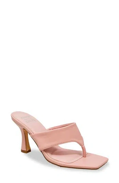 Chase & Chloe Chase And Chloe Cielle Thong Strap Flared Heel Sandal In Pink