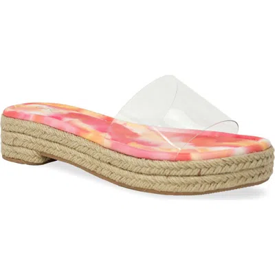 Chase & Chloe Chase And Chloe Clear Platform Slide Sandal
