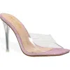 Chase & Chloe Chase And Chloe Clear Strap Stiletto Sandal In Pink