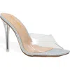 Chase & Chloe Chase And Chloe Clear Strap Stiletto Sandal In Silver