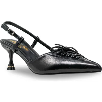 Chase & Chloe Chase And Chloe Corset Pointed Toe Kitten Heel Pump In Black