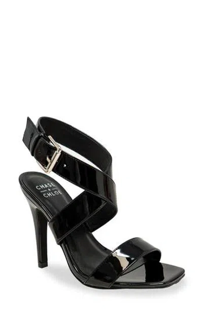 Chase & Chloe Chase And Chloe Crisscross Strap Sandal In Black Patent