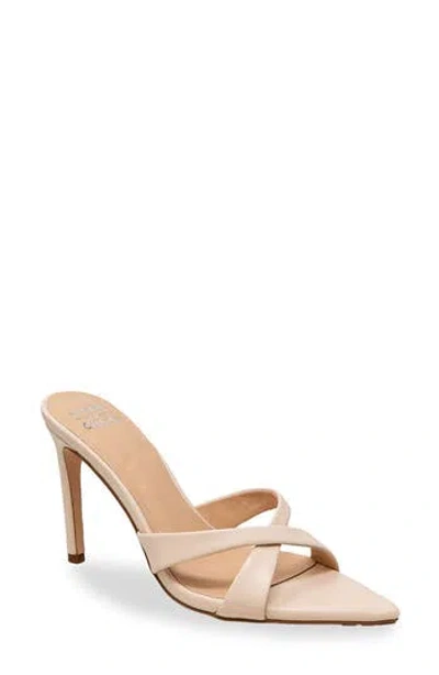Chase & Chloe Chase And Chloe Crisscross Strap Sandal In Light Beige Pu