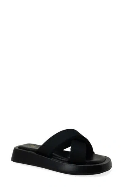 Chase & Chloe Chase And Chloe Crossover Flatform Slide Sandal