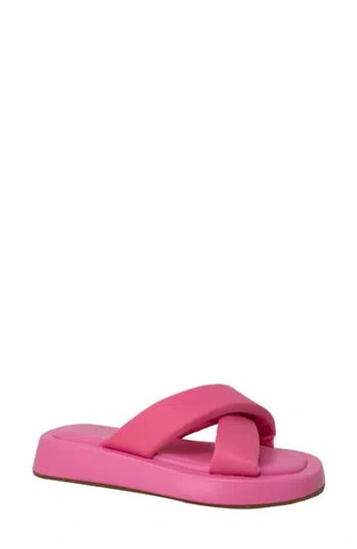 Chase & Chloe Chase And Chloe Crossover Flatform Slide Sandal
