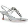 Chase & Chloe Chase And Chloe Crystal T-strap Slingback Sandal In Silver