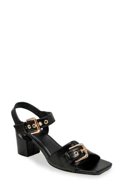 Chase & Chloe Chase And Chloe Darwyn Double Buckle Sandal In Black