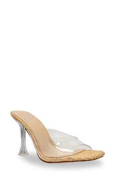 Chase & Chloe Chase And Chloe Echo Square Toe Sandal In Clear Beige Woven