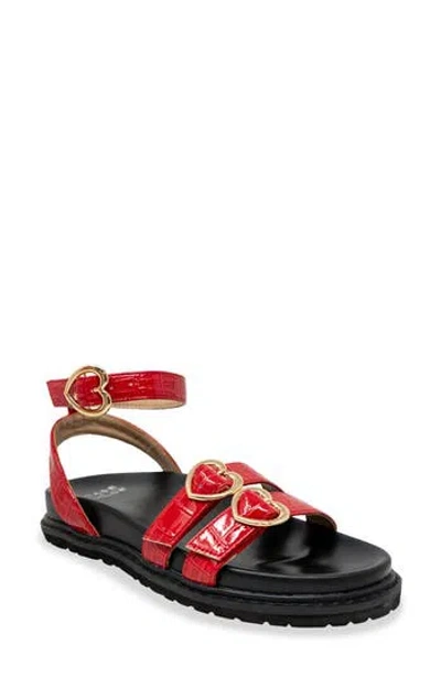 Chase & Chloe Chase And Chloe Elaxi Flatform Sandal In Black