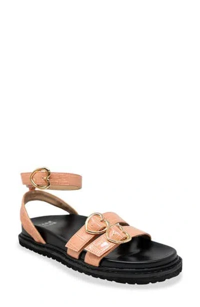 Chase & Chloe Chase And Chloe Elaxi Flatform Sandal In Brown