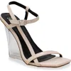 Chase & Chloe Chase And Chloe Emile Wedge Heel In Beige Pu