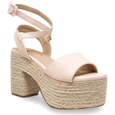 Chase & Chloe Chase And Chloe Espadrille Platform Sandal In Brown