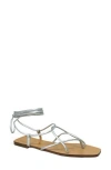 Chase & Chloe Chase And Chloe Eve Ankle Wrap Sandal In Silver