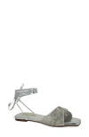 Chase & Chloe Chase And Chloe Eve Rhinestone Ankle Wrap Sandal