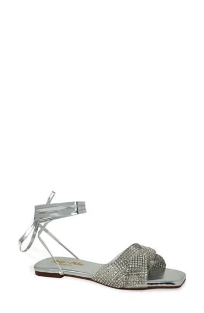 Chase & Chloe Chase And Chloe Eve Rhinestone Ankle Wrap Sandal