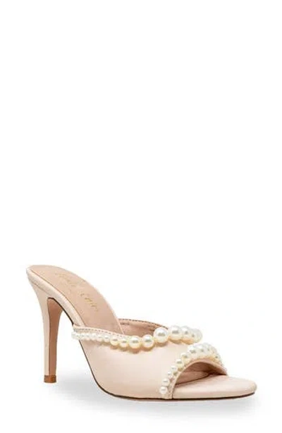 Chase & Chloe Chase And Chloe Faux Pearl Embellished Sandal In Beige