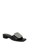 Chase & Chloe Chase And Chloe Flores Squared Spiral Rhinestone Sandal In Black