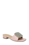 Chase & Chloe Chase And Chloe Flores Squared Spiral Rhinestone Sandal In Pink