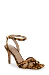 Chase & Chloe Chase And Chloe Gemini Knot Mesh Sandal In Brown